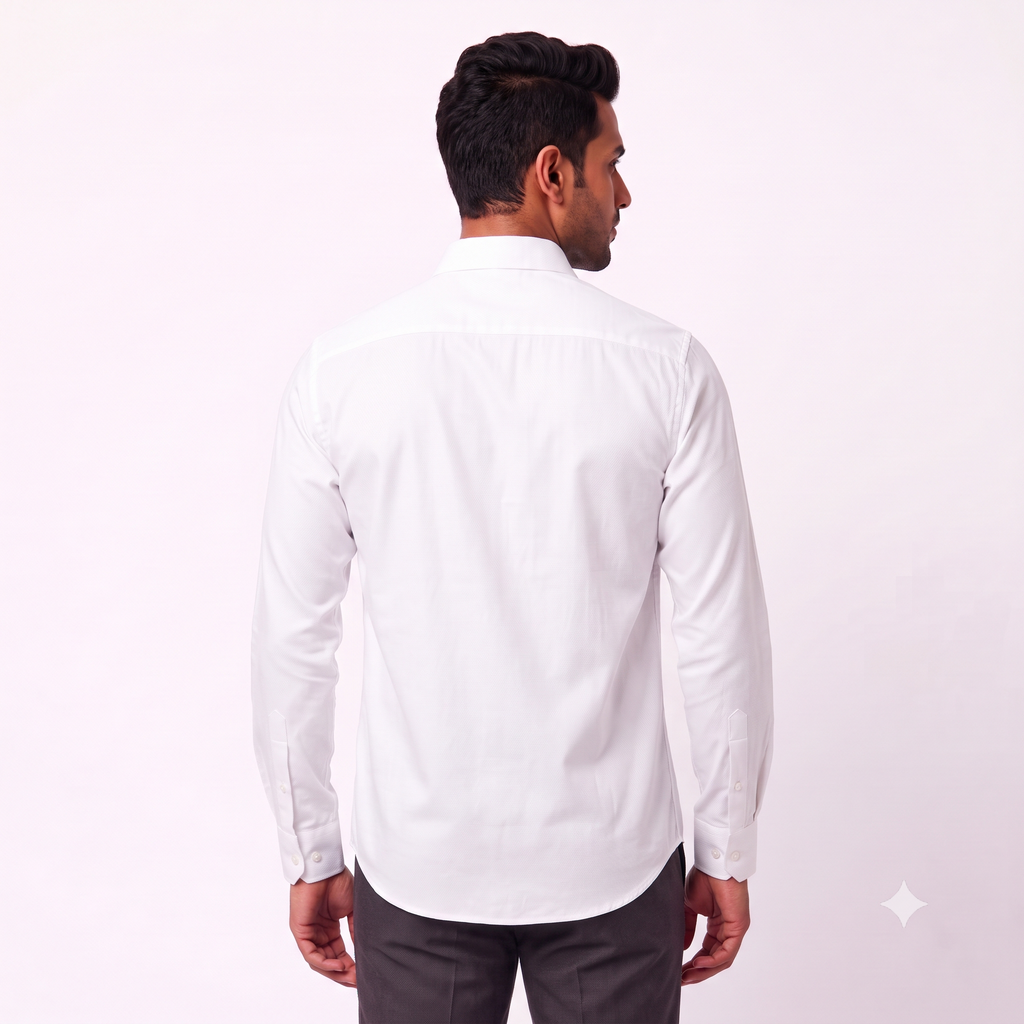 White Formal Full Sleeve Button-Down Shirt
