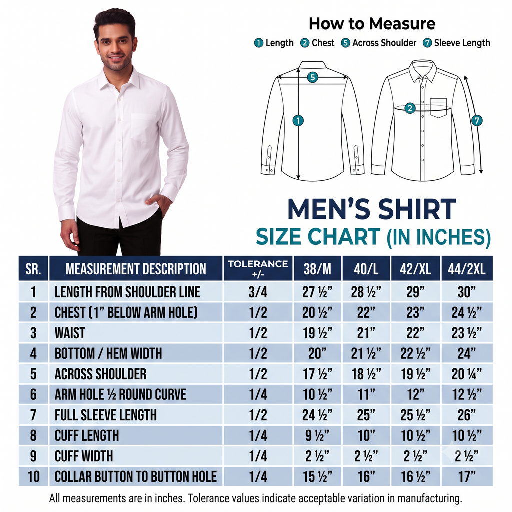 White Formal Full Sleeve Button-Down Shirt