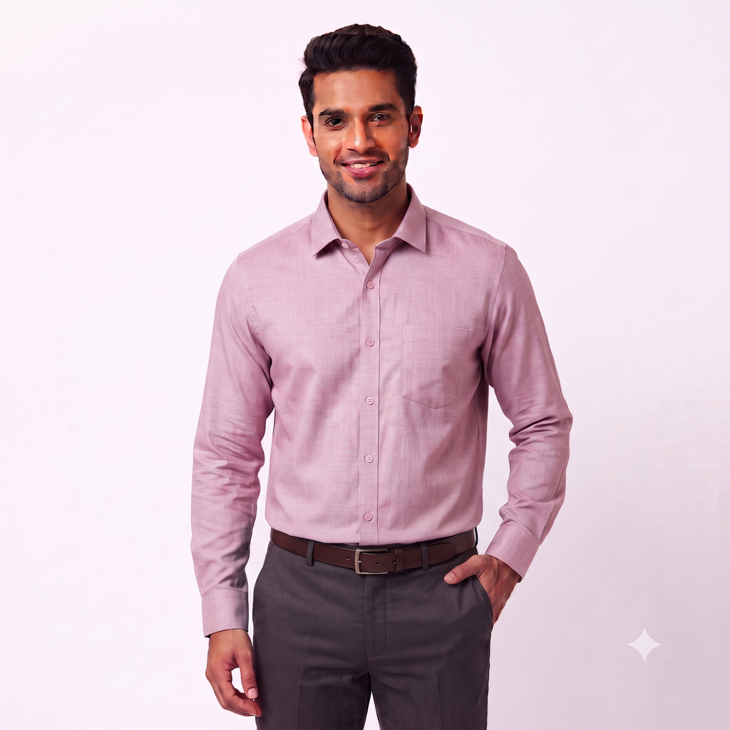 Dusty Rose Formal Full Sleeve Button-Down Shirt