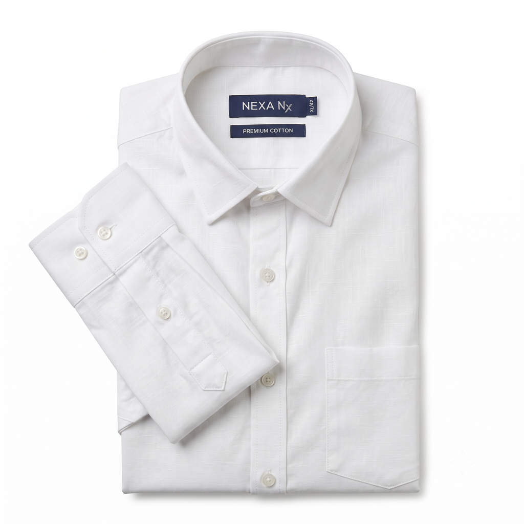 White Formal Full Sleeve Button-Down Shirt