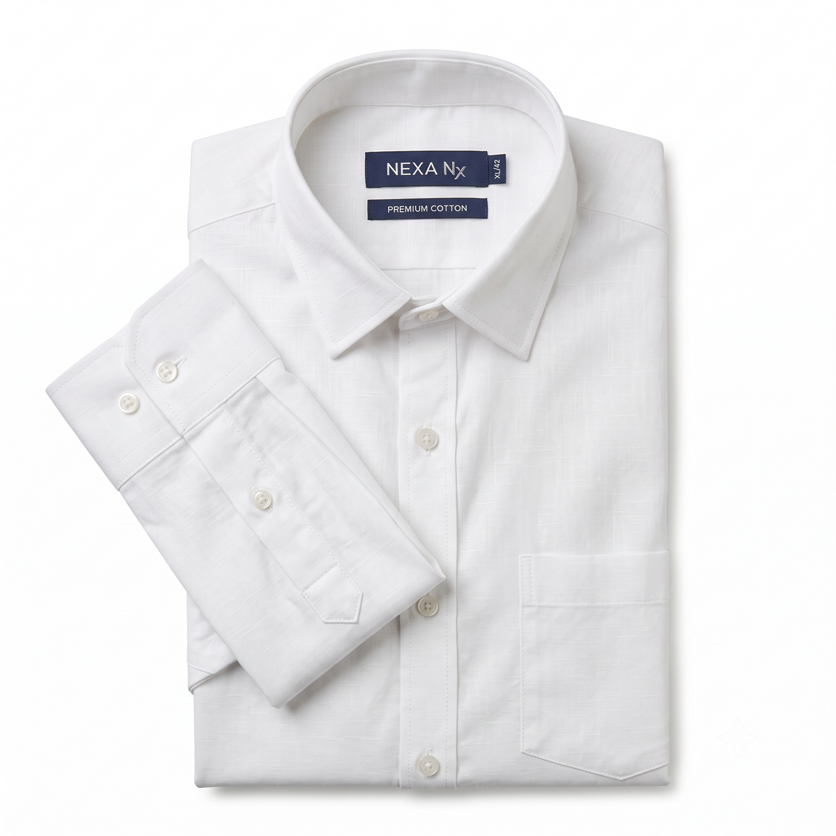 White Formal Full Sleeve Button-Down Shirt