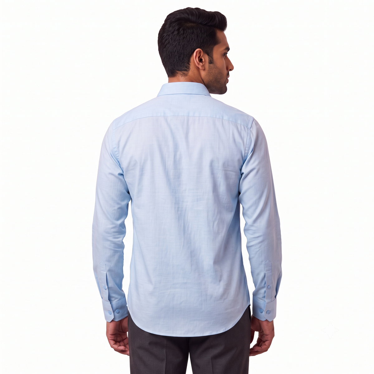 Light Blue Formal Full Sleeve Button-Down Shirt