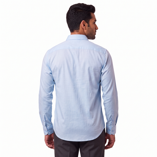 Light Blue Formal Full Sleeve Button-Down Shirt
