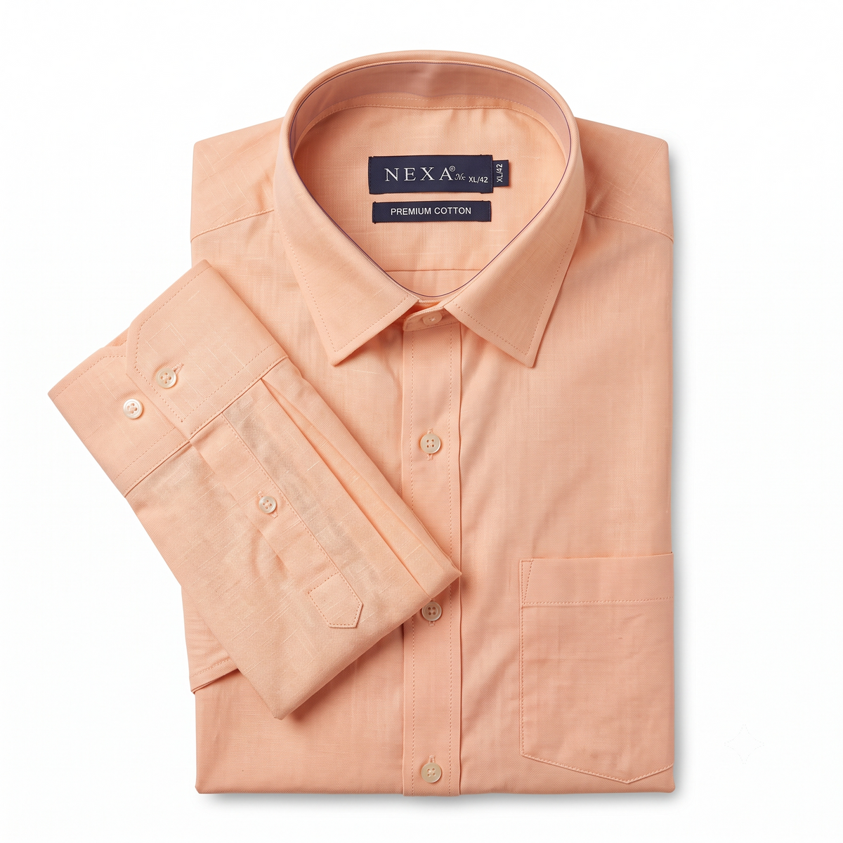 Peach Formal Full Sleeve Button-Down Shirt
