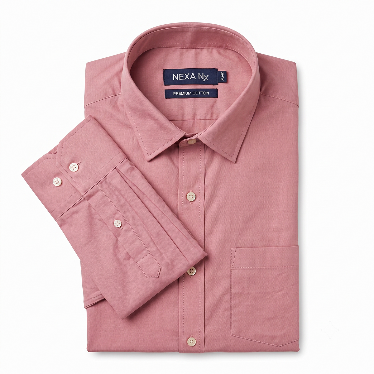 Light Pink Formal Full Sleeve Button-Down Shirt