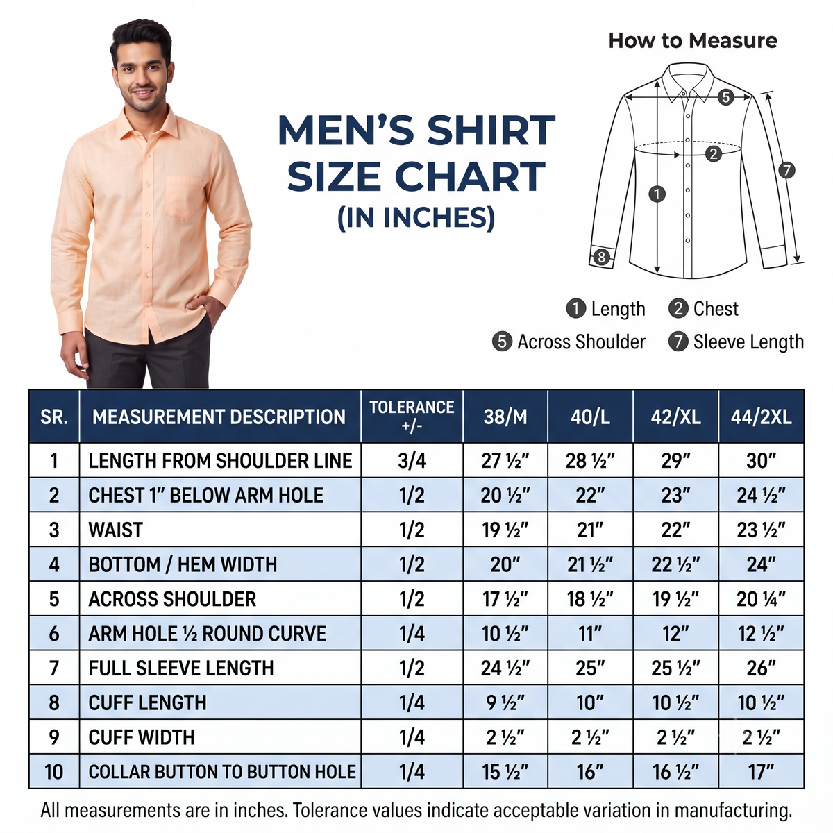 Peach Formal Full Sleeve Button-Down Shirt