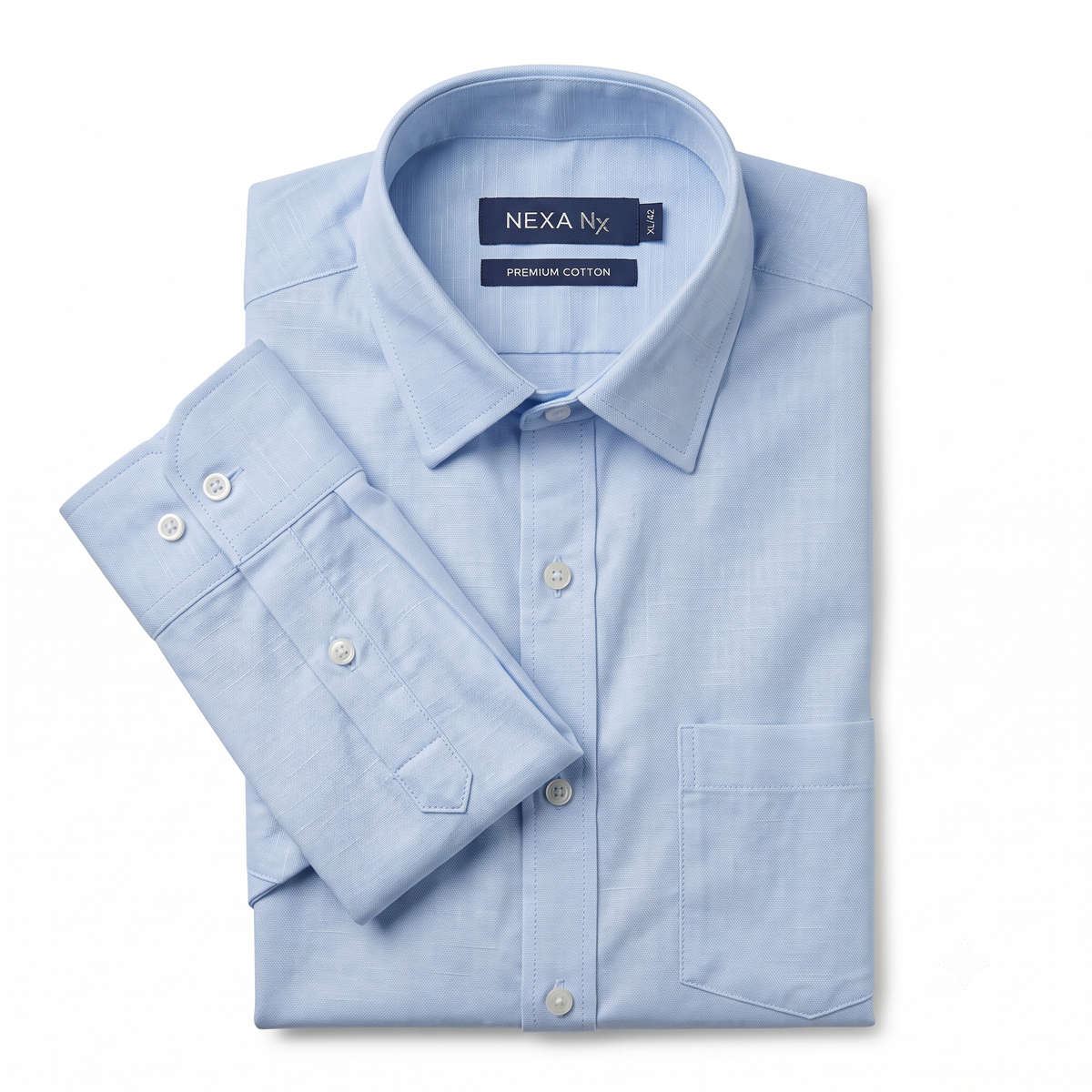 Light Blue Formal Full Sleeve Button-Down Shirt