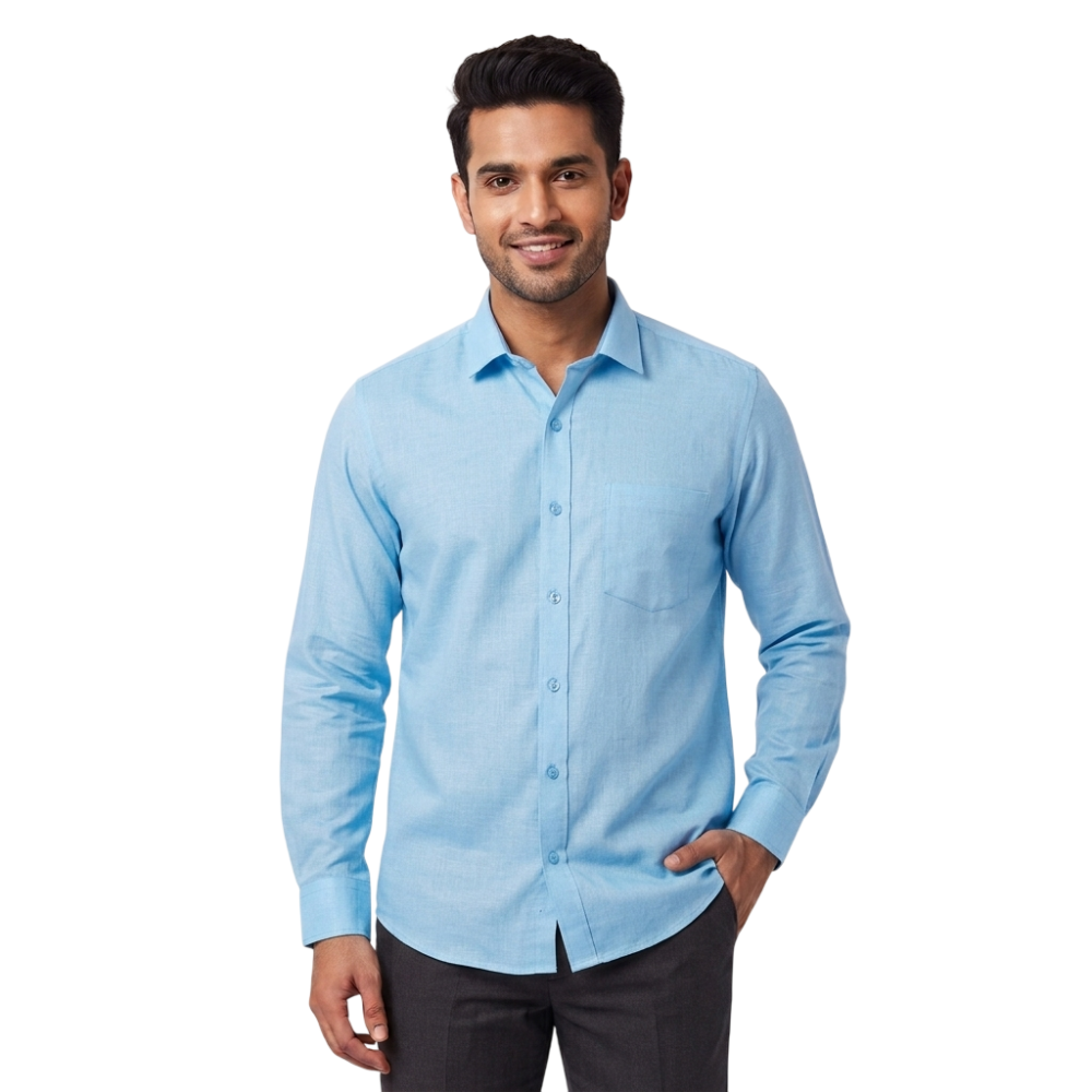 Blue Formal Full Sleeve Button-Down Shirt