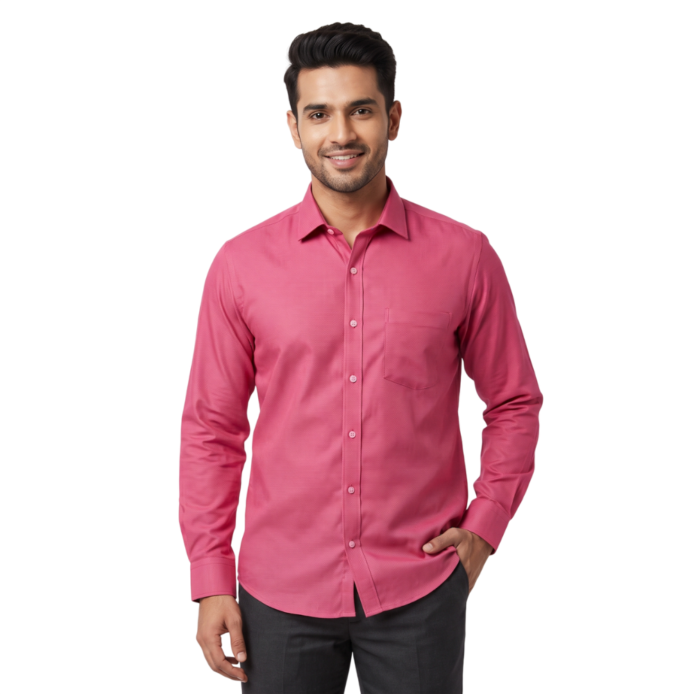 Pink Formal Full Sleeve Button-Down Shirt